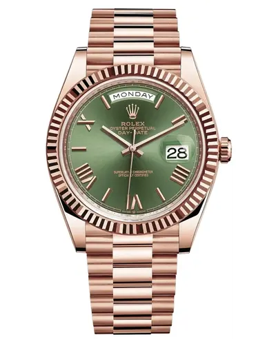Rolex Day-Date 40 M228235-0025 - 18k Everose Gold, Olive Green Dial 60th Anniversary (green, arb12287)