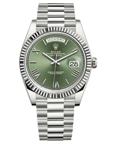 Rolex Day-Date 40 Stainless Steel Bracelet Olive Dial Men's Watch Model m228239-0033 (green, arb12305)