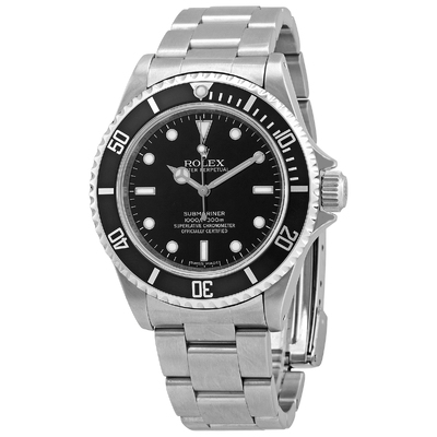 Pre-owned Rolex Submariner Black Dial Steel Oyster Bracelet Mens Watch 14060M (black, arb24884)