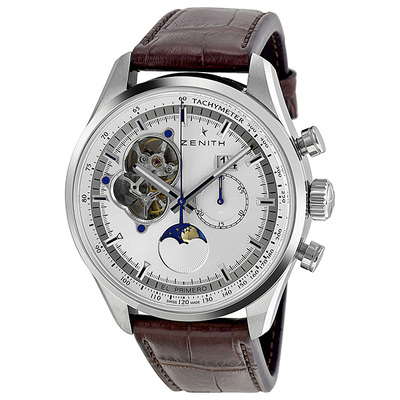 Zenith Chronomaster Open Grande Date Moonphase Mens Watch Ref 0321604047/01.c713 03.2160.4047/01.C713 (brown, arb22722)