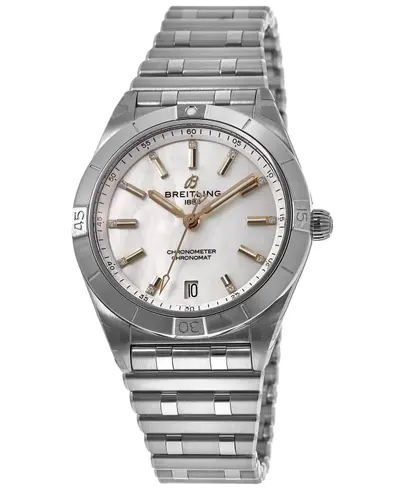 Breitling Chronomat Quartz 32 Mother of Pearl Diamond Dial Stainless Steel Women's Watch Model A77310101A4A1 (arb11226)