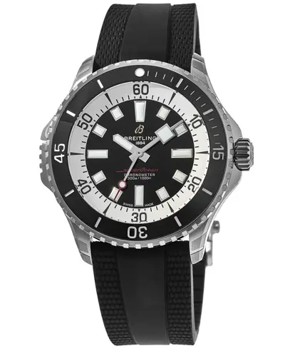 Breitling Superocean Automatic 46 Black Dial Rubber Strap Men's Watch - Model A17378211B1S1 (black, arb11304)