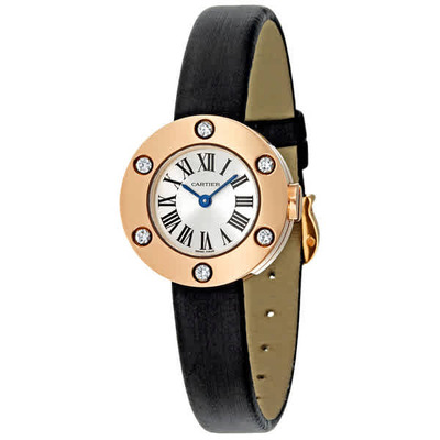 Cartier Love WE800531 Ladies Watch - Rose Gold Case, Black Fabric Strap, Diamond Bezel (black, arb2228)
