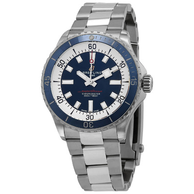 Men's Breitling Superocean Chronometer Blue Dial Watch Model A17375E71C1A1 (blue, arb1011)