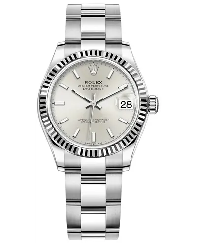 Rolex Datejust Stainless Steel and White Gold Silver Dial Women's Watch Model M278274-0011 (arb12376)