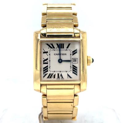 Pre-owned Cartier Tank Francaise Quartz Silver Dial W50014N2 (arb3014)