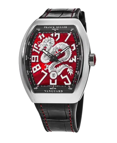 Franck Muller Vanguard Limited Edition Red Dial Men's Watch Model: V45SCDTACNRDRAGONKINGRG V 45 SC DT AC NR DRAGON KING RG (red, arb12828)
