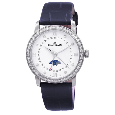 Blancpain Villeret Moonphase Diamond White Dial Unisex Watch 6126-4628-65b 6126-4628-55B (blue, arb947)