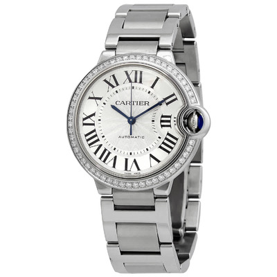 Cartier Ballon Bleu w4bb0024 Automatic Diamond Silver Dial Stainless Steel Ladies Watch (black, arb13290)
