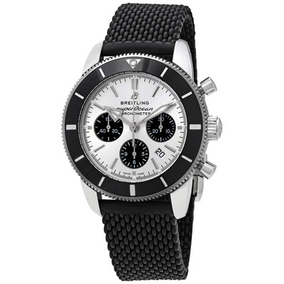 Breitling Superocean Heritage II Chronograph Automatic Chronometer, Silver Dial, Men's Watch: ab0162121g1s1 (black, arb1568)
