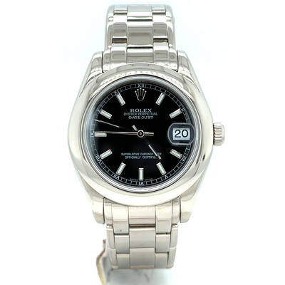 Pre-owned Rolex Lady Datejust Automatic Black Dial Ladies Watch 81209 BKSPM (black, arb5968)