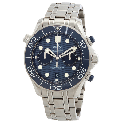 Pre-owned Omega Seamaster Diver Chronograph Automatic Blue Dial Mens Watch 210.30.44.51.03.001 (blue, arb4989)
