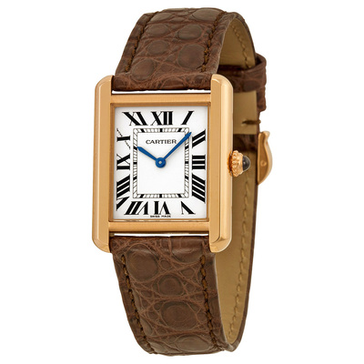 Pre-owned Cartier Tank Solo Silver Dial Ladies Watch W5200024 (blue, arb6817)