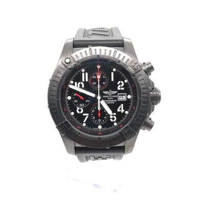 Pre-owned Breitling Super Avenger Chronograph Automatic Chronometer Black Dial Mens Watch M13370 (black, arb7122)