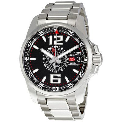 Pre-owned Chopard Mille Miglia GT XL GMT Black Dial Mens Watch 15-8514-3001 (black, arb5527)