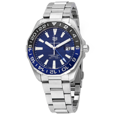 Pre-owned Tag Heuer Aquaracer Automatic Blue Dial Mens Watch WAY201T.BA0927 (black, arb24001)