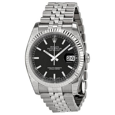 Pre-owned Rolex Oyster Perpetual 116234-BKSJ Analog Mens Watch 116234BKSJ (black, arb23971)