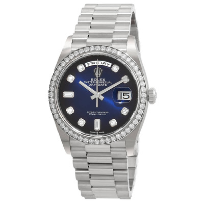 Rolex Day-Date 36 Blue Diamond Dial President Watch - Ref.128349BLDP M128349RBR-0010 (blue, arb4144)