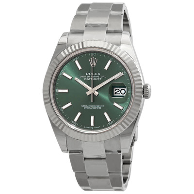Rolex Datejust 41 in Mint Green Analog Display M126334-0027 (arb5738)