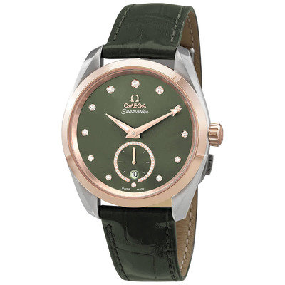 Omega Seamaster 220.23.38.20.60.001 Ladies Chronometer Watch Green Dial Diamonds (arb4261)