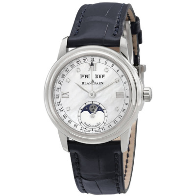Blancpain Leman Automatic White Mother of Pearl Dial Ladies Watch, Model No: 2360-1191A-55B (blue, arb420)