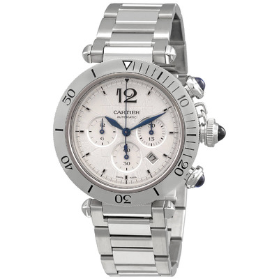 Cartier Pasha De Cartier Chronograph Automatic WSPA0018 Mens Watch Silver Dial (arb2280)