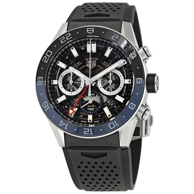 Pre-owned Tag Heuer Caliber Heuer 02 Chronograph Automatic Mens Watch cbg2a1z.ft6157 (black, arb19355)