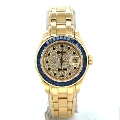 Pre-Owned Rolex Pearlmaster Diamond Automatic Ladies Watch 69308 (blue, arb5973)