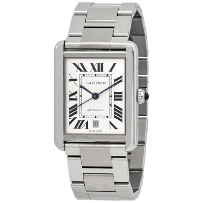 Pre-owned Cartier Tank Solo XL Automatic Silver Dial Mens Watch W5200028 (black, arb6279)