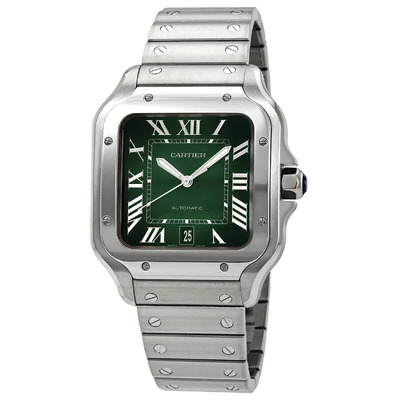 Men's Cartier Santos De Cartier Large Model Automatic Chronometer Green Dial Watch WSSA0062 (blue, arb8206)