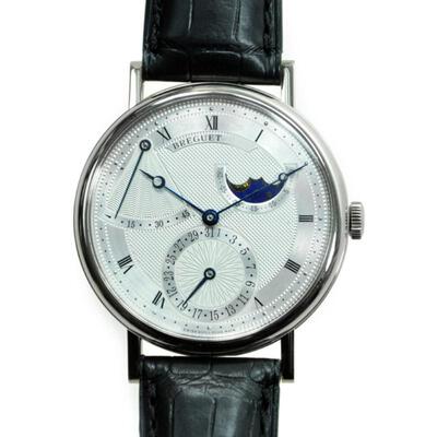 Breguet Classique Power Reserve Silver Dial White Gold Mens Watch - 7137BB/11/9V6 (black, arb987)