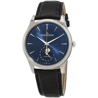 Jaeger-LeCoultre Mens Automatic Watch - Master Ultra Thin 39mm Blue Dial with Moon Phase Q1368480 (black, arb2700)