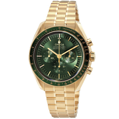 Omega Speedmaster Moonwatch Chronometer Hand Wound Green Dial Mens Watch Ref 310.60.42.50.10.001 (arb3201)
