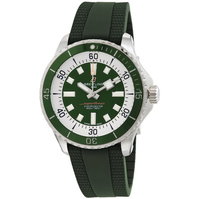 Men's Breitling Superocean Automatic Chronometer Green Dial Watch A17376A31L1S1 (green, arb1022)