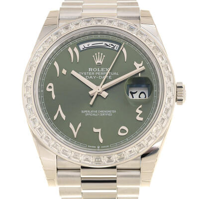 Rolex Day-Date Automatic Chronometer Diamond Green Dial Mens Watch Ref. 228396TBR-0032 (green, arb6637)