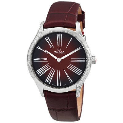 Omega De Ville Quartz Red Dial Ladies Watch 428.18.36.60.11.001, Stainless steel case; red alligator band (red, arb15376)