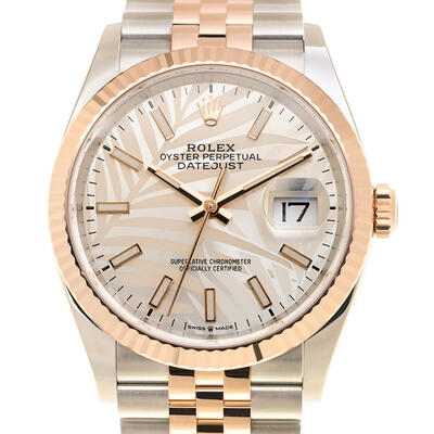 Rolex Datejust 36 Automatic Silver Palm Motif Dial Watch Ref. 126231ssplmj (arb6057)