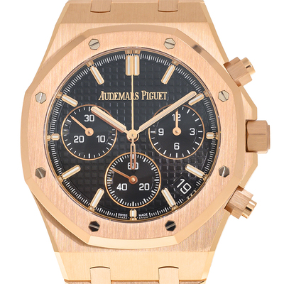 Audemars Piguet Royal Oak Chronograph Automatic Mens Watch 26240OR.OO.1320OR.06 Black Dial Rose Gold (black, arb847)
