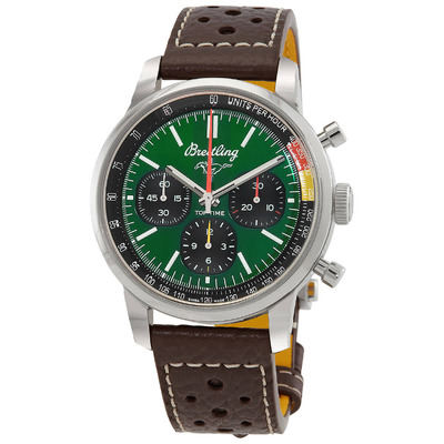 Breitling Top Time B01 Ford Mustang Chronograph Automatic Green Dial Mens Watch AB01762A1L1X1 (brown, arb1571)