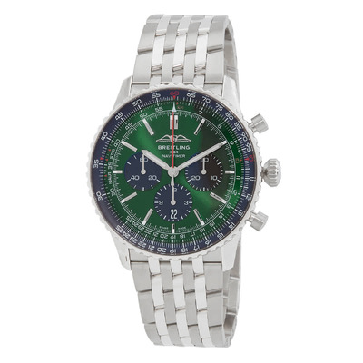 Breitling Navitimer Chronometer Mens Green Dial Watch - AB0137241L1A1 (green, arb13287)