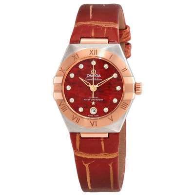 Omega Constellation Diamond Red Dial Ladies Watch Model 131.23.29.20.99.002 (arb4050)