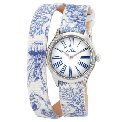 Omega De Ville Quartz Diamond White Dial Ladies Watch Model 428.17.26.60.04.001 (arb5416)