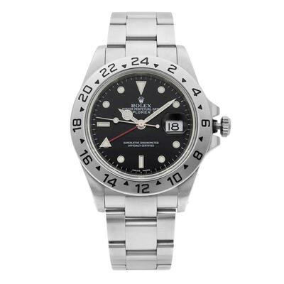 Pre-owned Rolex Explorer II GMT Automatic Chronometer Black Dial Mens Watch - 16570t bkso (black, arb5979)