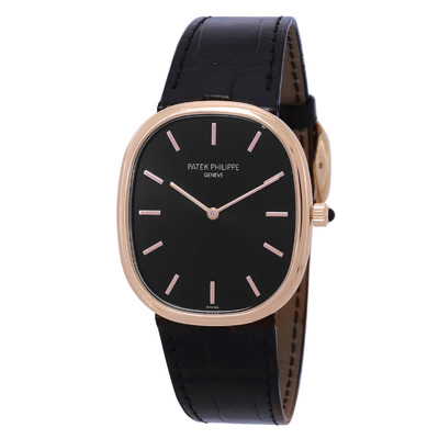 Patek Philippe 5738R-001 Golden Ellipse Mens Automatic Watch - Rose Gold Case with Black Dial (black, arb6411)