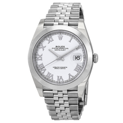 Rolex Datejust White Dial Watch 126300WRJ Automatic Chronometer Movement, Stainless Steel Case with Bracelet (arb23789)