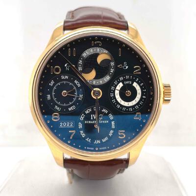 Pre-Owned IWC Portuguese Perpetual Calendar - Mens Black Dial Watch IW502119 (black, arb4771)