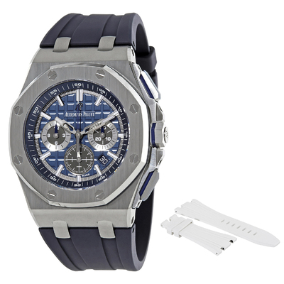 Pre-owned Audemars Piguet Royal Oak Offshore Chronograph Blue Dial Mens Watch 26480TI.OO.A027CA 26480TI.OO.A027CA.01 (blue, arb5204)