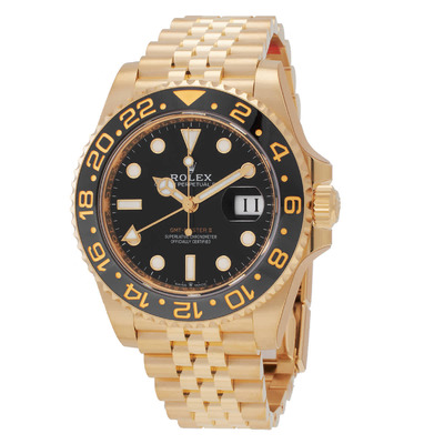 Rolex GMT-Master II Yellow Gold Mens Automatic Chronometer Dial Watch Reference 126718GRNR 126718GRNR-0001 (black, arb7264)