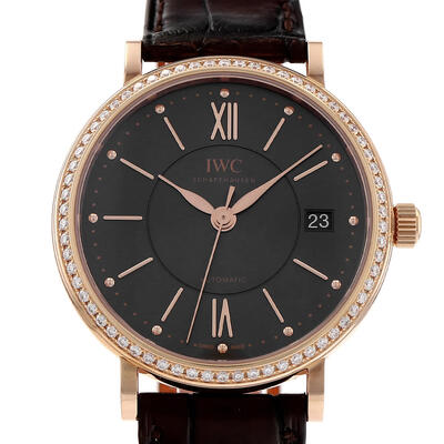 Pre-owned IWC Portofino Diamond Grey Dial Unisex Watch IW458108 (brown, arb5231)