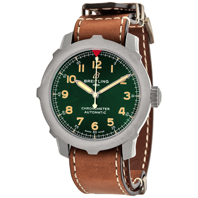 Pre-owned Breitling Navitimer Super 8 B20 Automatic - Green Dial Mens Watch EB2040101L1X1 (brown, arb6471)